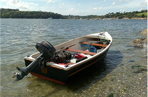 14 ft aluminum boat with electric start 9.9 hp 4 stroke.