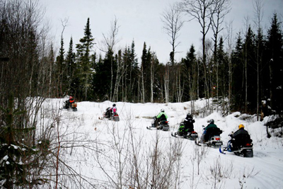 Snowmobile trails are all over